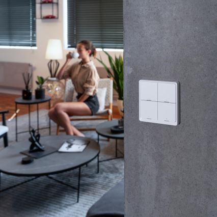 Smart 4-knapps strömbrytare 1xCR2430 vit