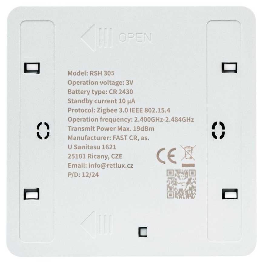 Smart 4-knapps strömbrytare 1xCR2430 vit