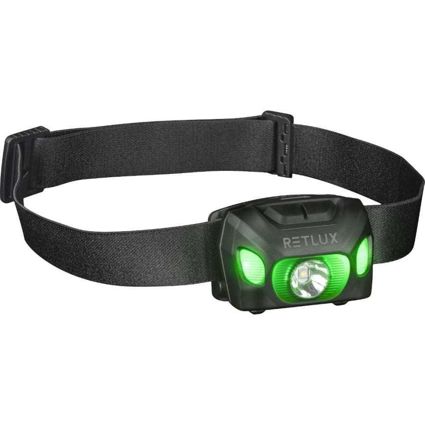 Uppladdningsbar LED-pannlampa 3W/1200 mAh IP44 svart