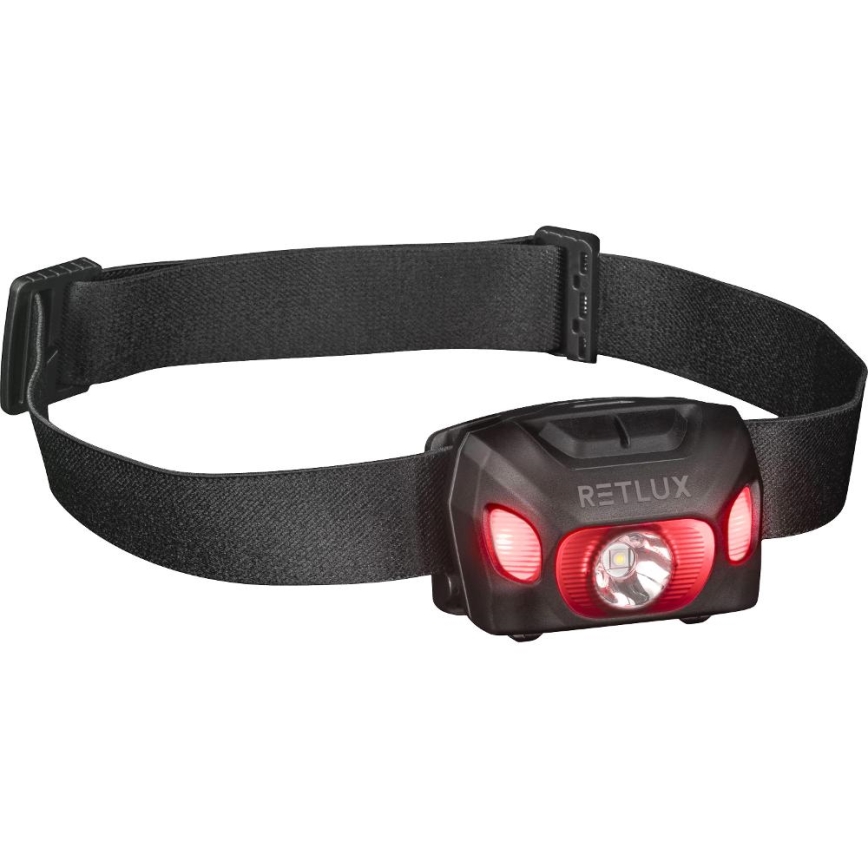 Uppladdningsbar LED-pannlampa 3W/1200 mAh IP44 svart