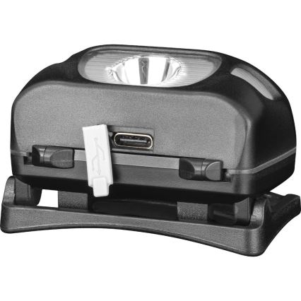 Uppladdningsbar LED-pannlampa 3W/1200 mAh IP44 svart