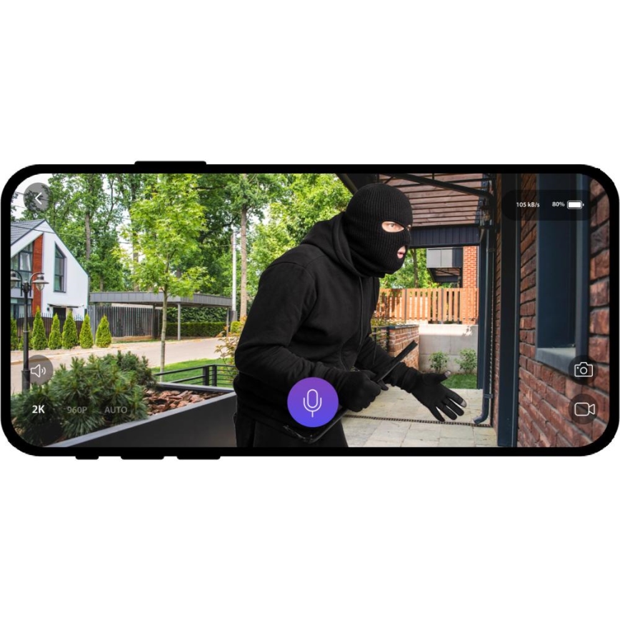 Videoporttelefon med rörelsesensor 5MPx 1440p 5200 mAh Wi-Fi IP65 antracit