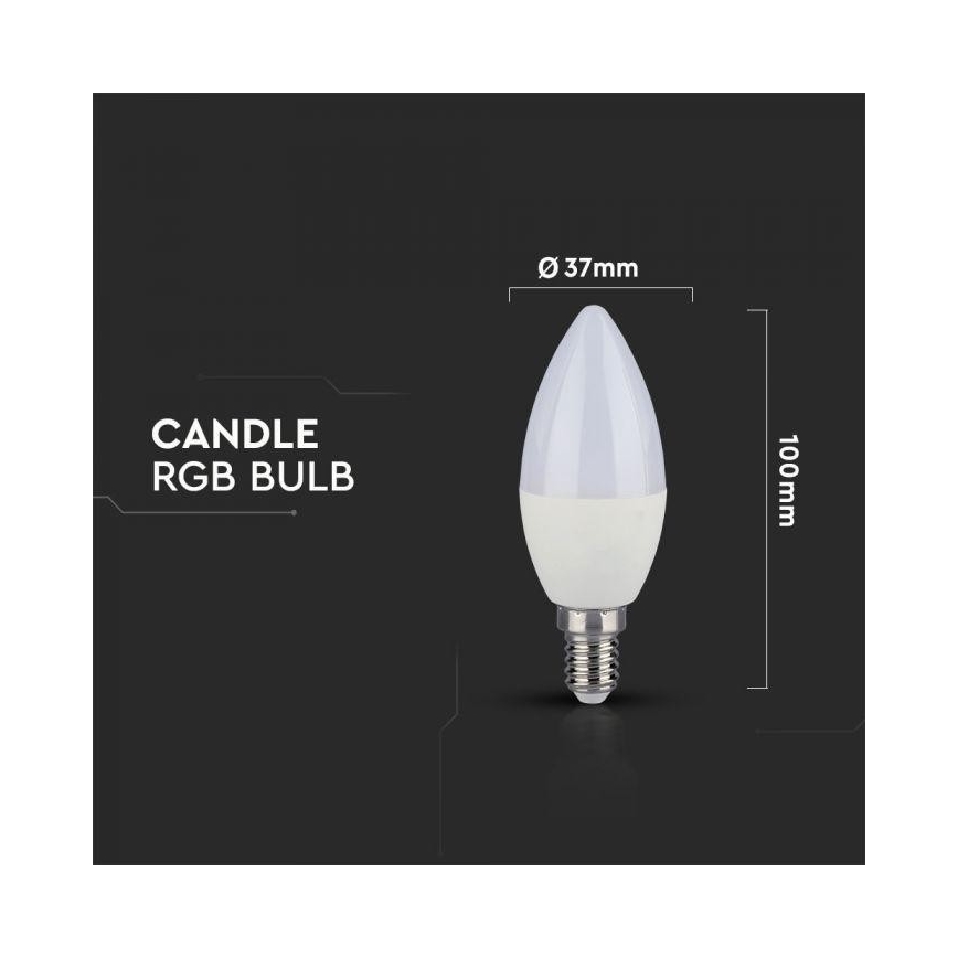 RGB Dimbar LED-lampa E14/3,5W/230V 6400K + Fjärrstyrd