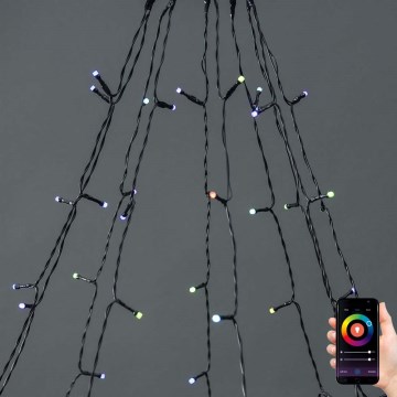 RGB LED-gardin 240xLED/11 funktioner 8m IP65 Wi-Fi Tuya