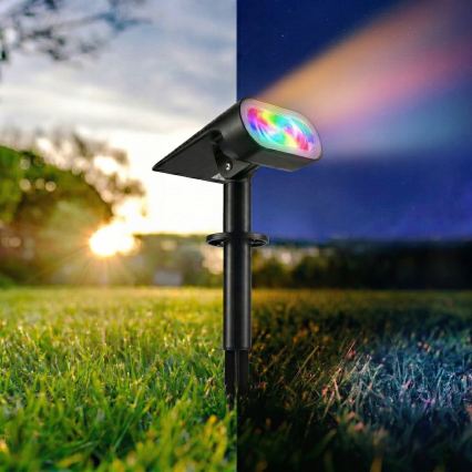 RGB-LED solcellslampa 2-i-1 LED/3,7 V 1200 mAh IP54 svart