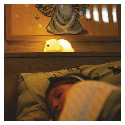 LED RGB uppladdningsbar beröringsstyrd nattlampa LED/3,7V 1200 mAh björn