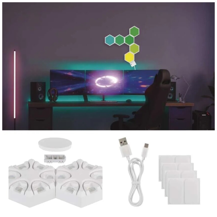 RGBIC Ljusreglerad bordslampa GoSmart LED/5,5W/230V Wi-Fi Tuya