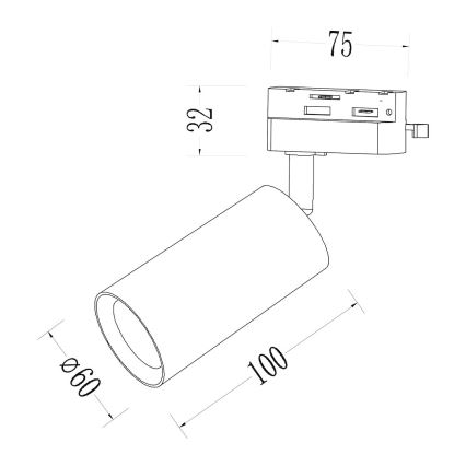 Riktbar spot för 1-fas skensystem PIPE 1xGU10/10W/230V beige