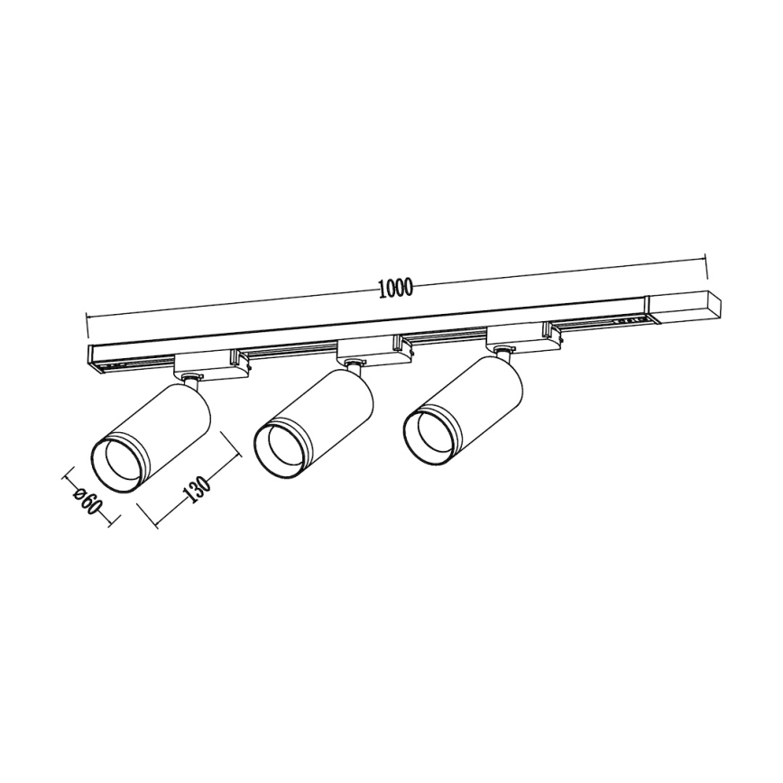 Riktbar spotlight för skensystemet PIPE 3xGU10/10W/230V, vit