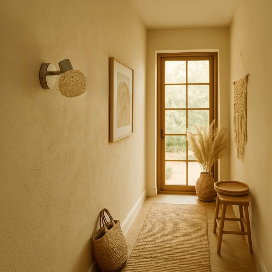 Riktbar väggspot DEX 1xE14/10W/230V beige/krämfärgad