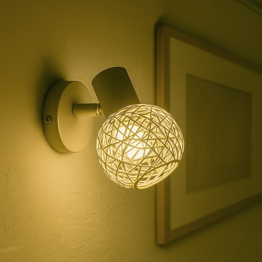 Riktbar väggspot DEX 1xE14/10W/230V beige/krämfärgad