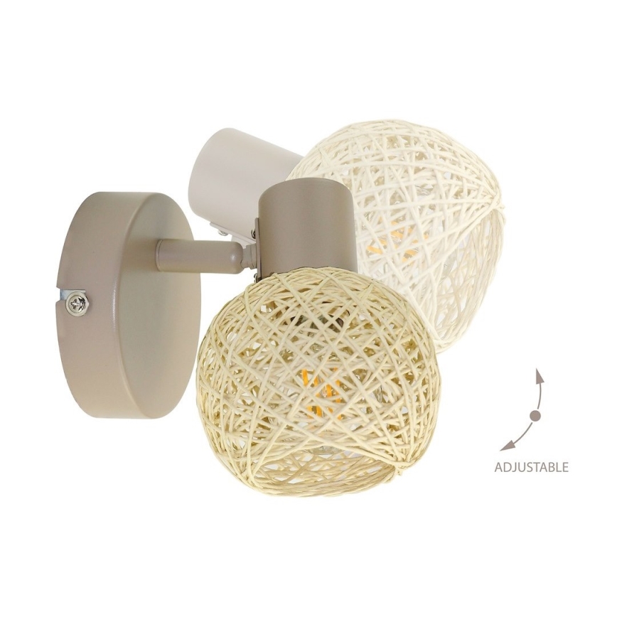 Riktbar väggspot DEX 1xE14/10W/230V beige/krämfärgad