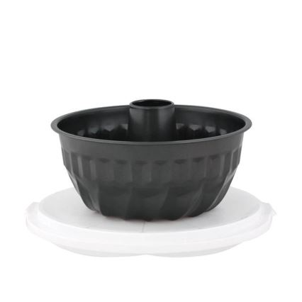 Ringform för bábovka med serveringsfat och lock TORO, svart