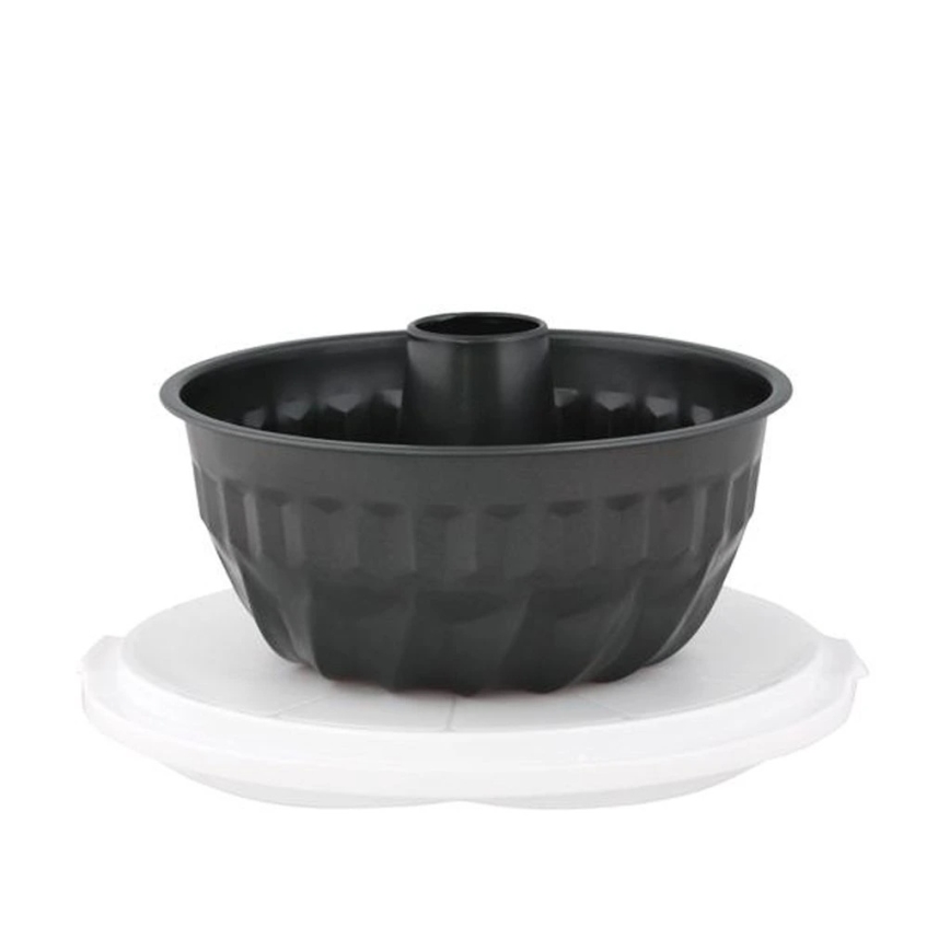 Ringform för bábovka med serveringsfat och lock TORO, svart
