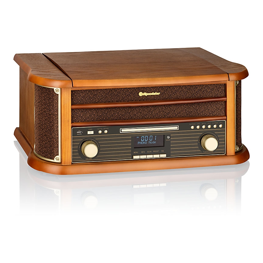 Roadstar HIF-1993D+BT- Hi-Fi med DAB/DAB+, skivspelare, CD-spelare och kassettspelare 80W/230V + fjärrkontroll