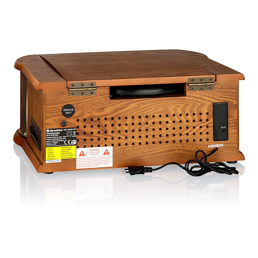Roadstar HIF-1993D+BT- Hi-Fi med DAB/DAB+, skivspelare, CD-spelare och kassettspelare 80W/230V + fjärrkontroll