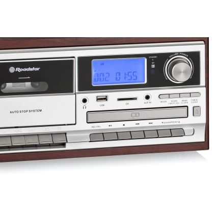 Roadstar HIF-8892 EBT - Hi-Fi-system med skivspelare, CD-spelare och kassettdäck, 64 W / 230 V + fjärrkontroll