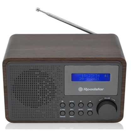 Roadstar HRA-700D+/WD - Radio med DAB+, FM och väckarklocka 16W/230V/4xAA