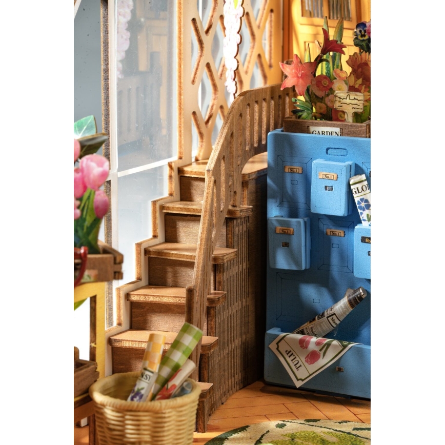 RoboTime - LED PLEASE TRANSLATE Trädgård hus 3D puzzle 2xAAA