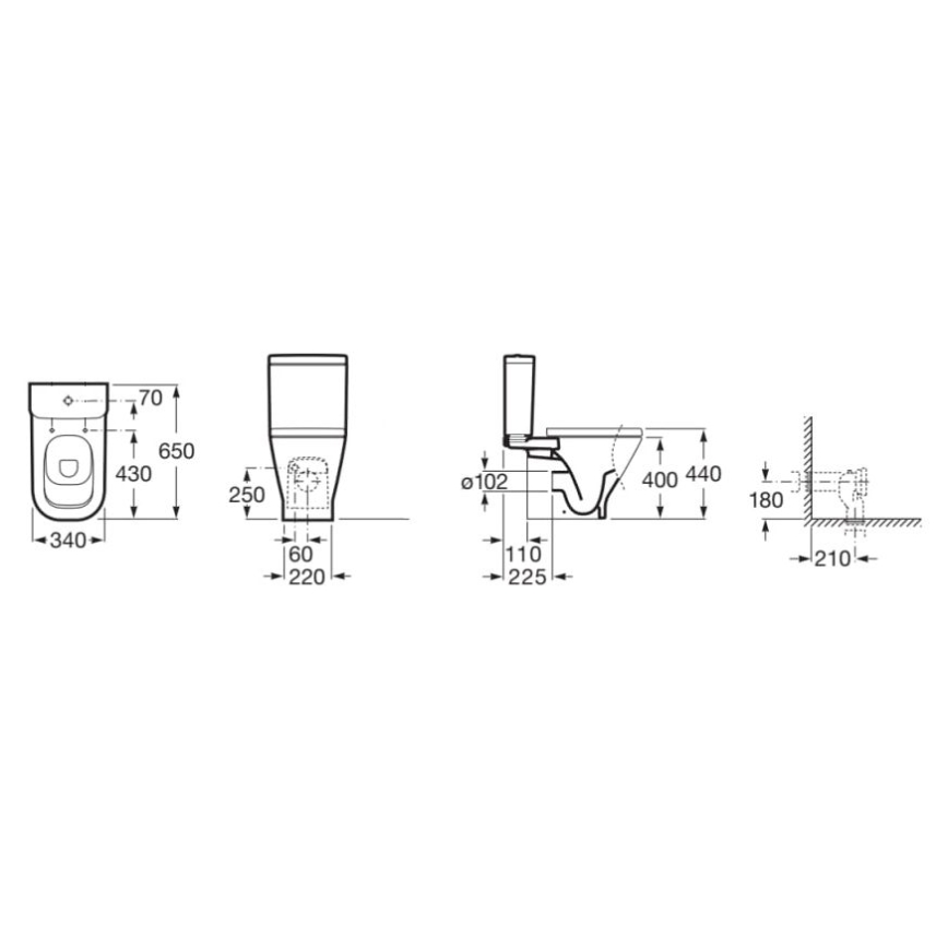 Roca A342477000 - WC-skål GAP keramik/vit