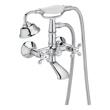 Roca A5A014BC00 - Badkarsset med blandare CARMEN RETRO, blank krom