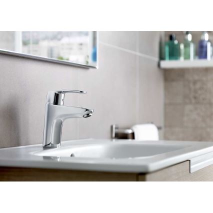 Roca A5A3098C00 - Tvättställsblandare + bottenventil MONODIN 15,3 cm polerad krom