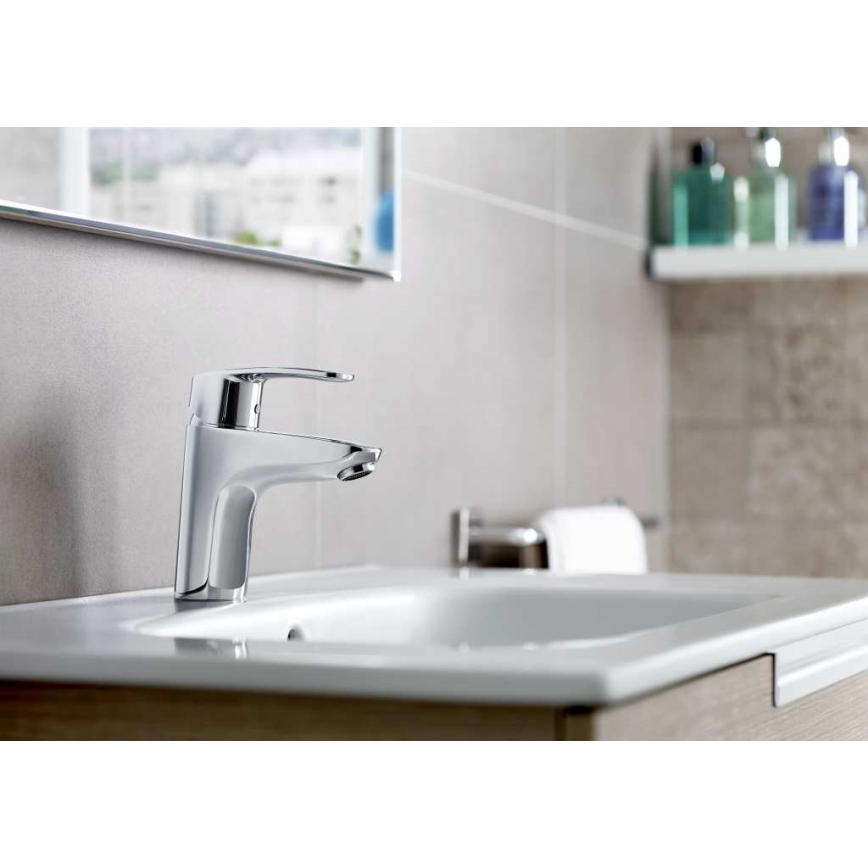 Roca A5A3098C00 - Tvättställsblandare + bottenventil MONODIN 15,3 cm polerad krom