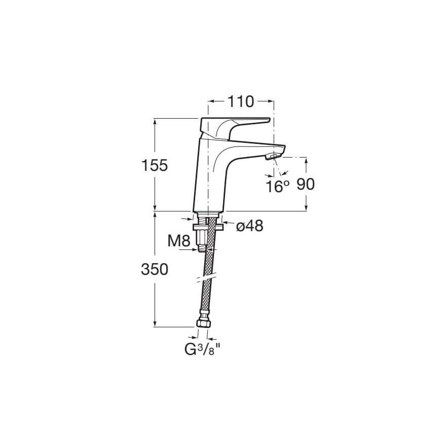 Roca A5A3290C00 - Tvättställsblandare ATLAS 15,5 cm Cold Start/blank krom