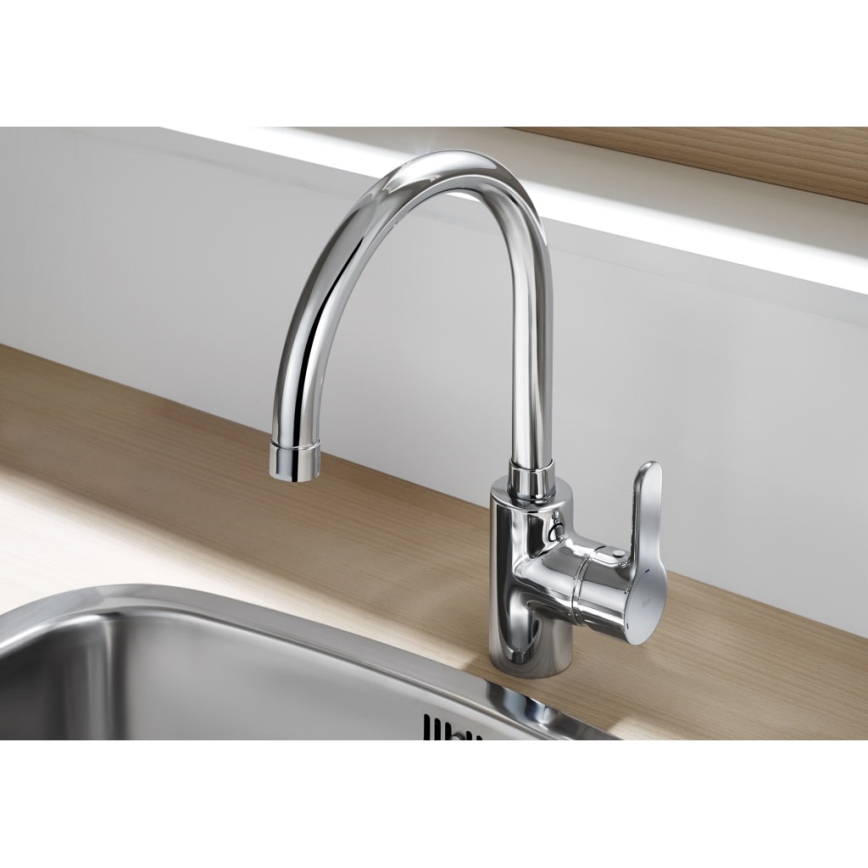 Roca A5A8409C00 - Köksblandare L20 32,5 cm blank krom