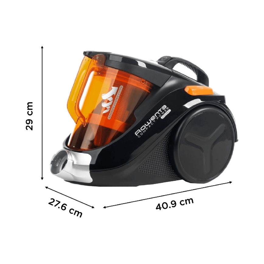Rowenta - Dammsugare utan påse COMPACT POWER 1,5l 750W/230V svart/orange