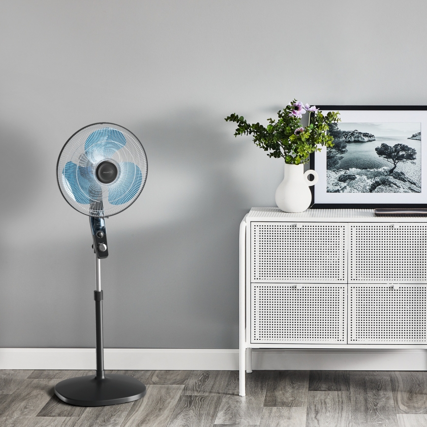 Rowenta - Golvfläkt med inbyggd myggavvisare ESSENTIAL+ 60W/230V 130 cm svart