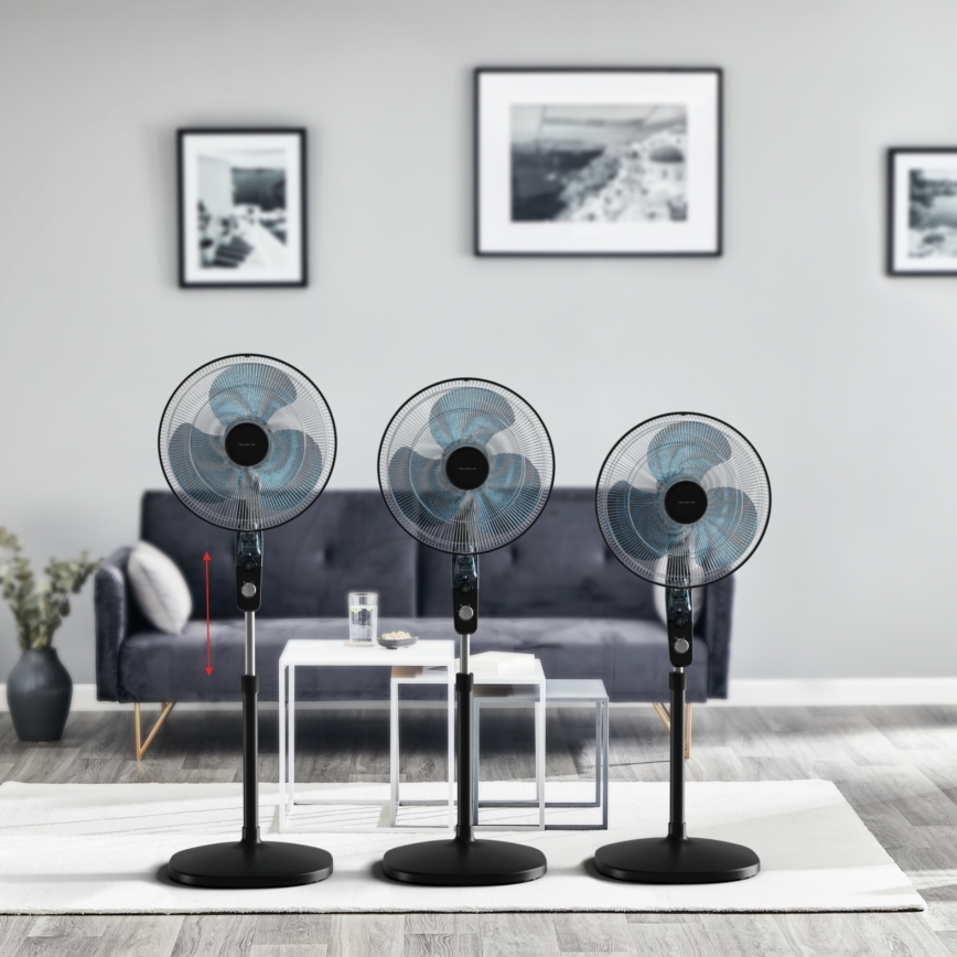 Rowenta - Golvfläkt med inbyggd myggavvisare ESSENTIAL+ 60W/230V 130 cm svart