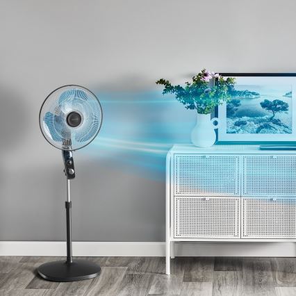 Rowenta - Golvfläkt med inbyggd myggavvisare ESSENTIAL+ 60W/230V 130 cm svart
