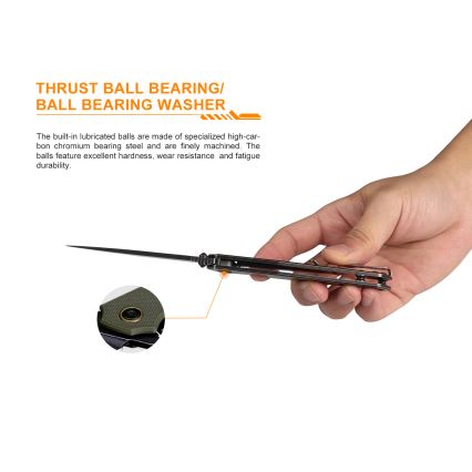 Ruike RUP801G - Vikbar fickkniv 20 cm grön