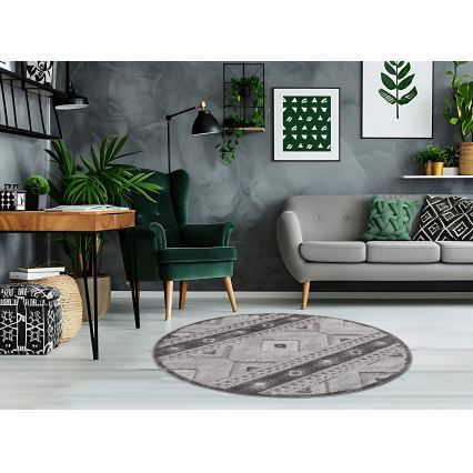 Rund utomhusmatta CHIARA 120 cm grå