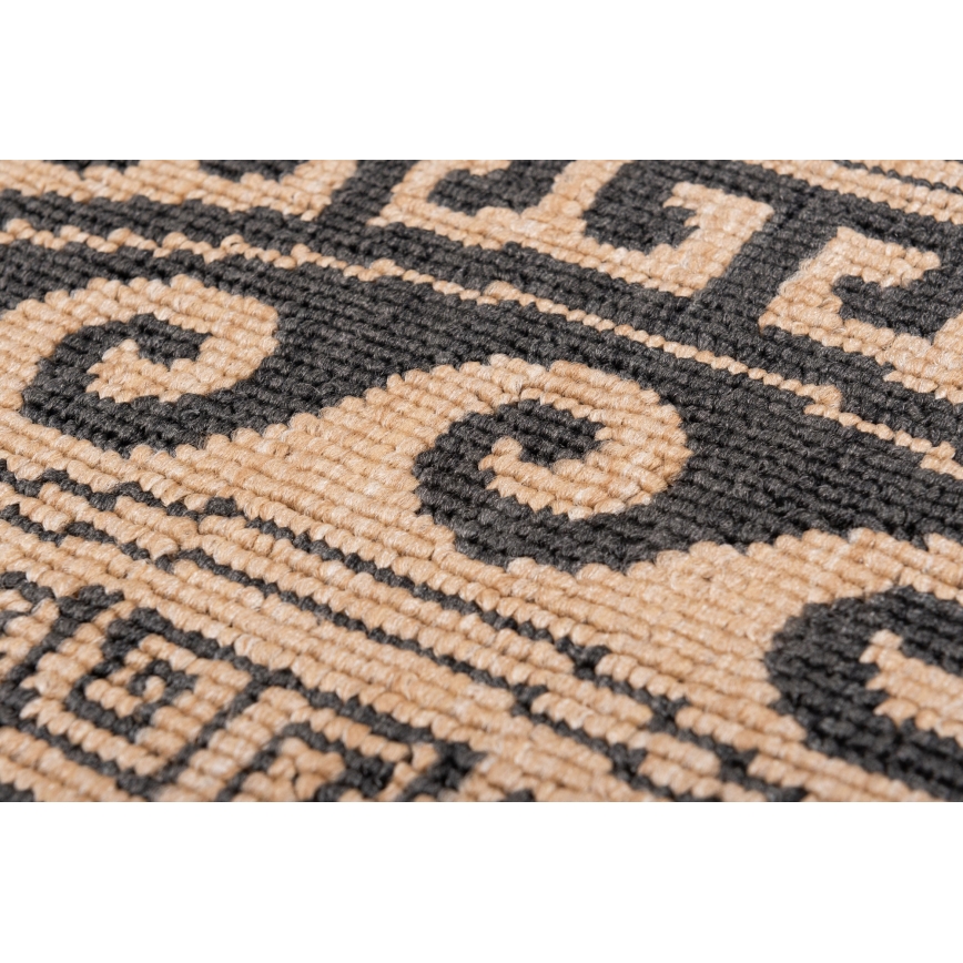 Rund utomhusmatta DELMAR 80 cm antracit/beige