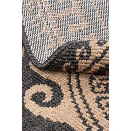 Rund utomhusmatta DELMAR 80 cm antracit/beige