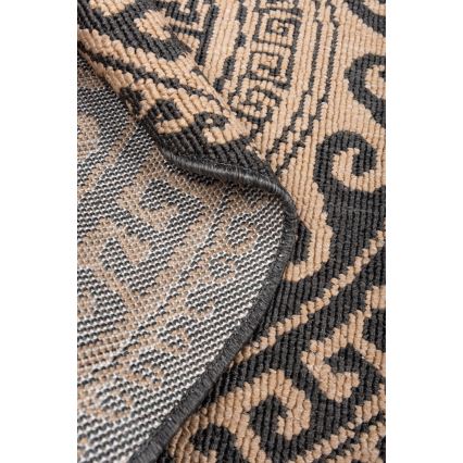 Rund utomhusmatta DELMAR 80 cm antracit/beige