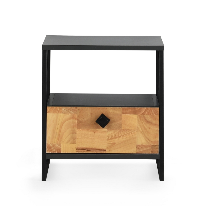 Sängbord ALTUNIZADE 50x45 cm svart/brun