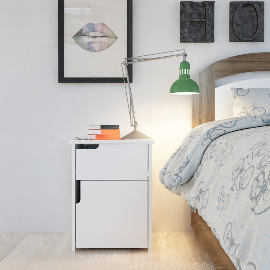 Sängbord ASRA 60x45 cm vit