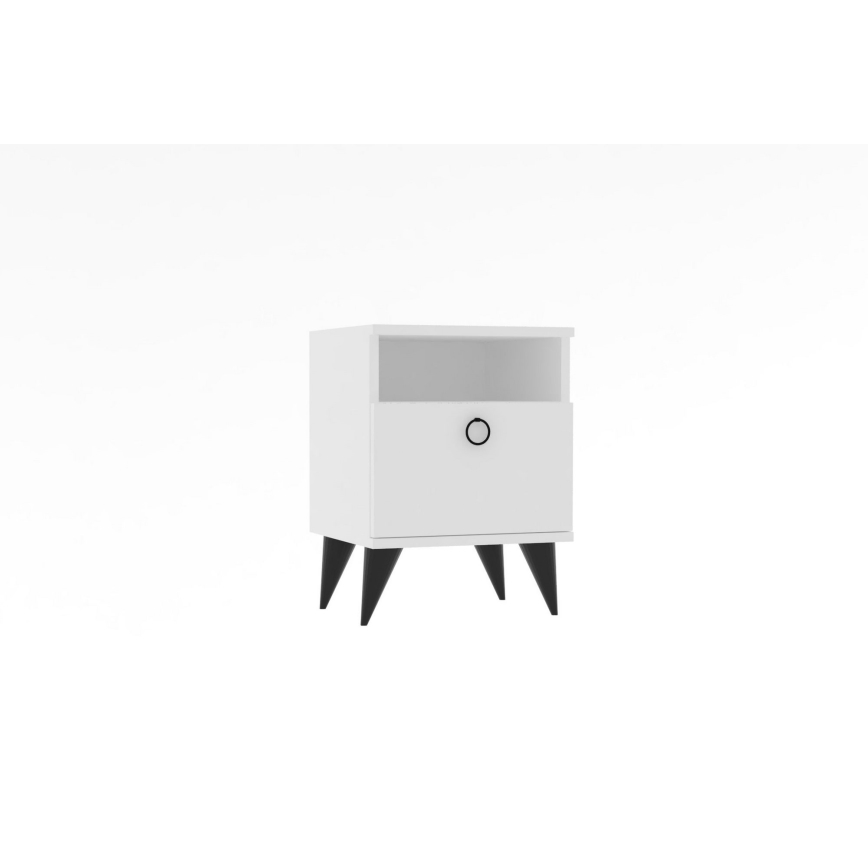 Sängbord BARLO 50x40 cm vit