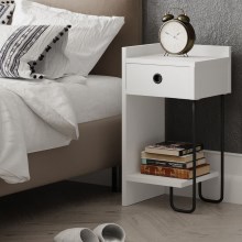 Sängbord CACTUS 60x29,5 cm vit/svart