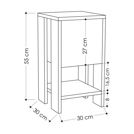 Sängbord EMA 55x30 cm antracit