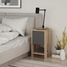 Sängbord EMA 55x30 cm brun/grå