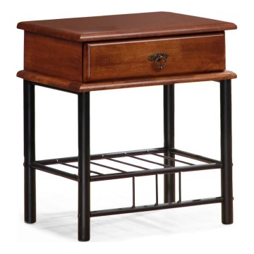 Sängbord FIONA 55x48 cm brun/svart