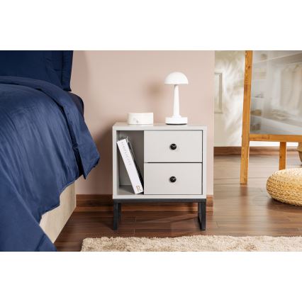 Sängbord GLIMMER 50x45,2 cm grå/svart