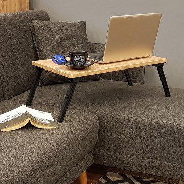 Sängbord GUSTO 24,5x60 cm beige/svart