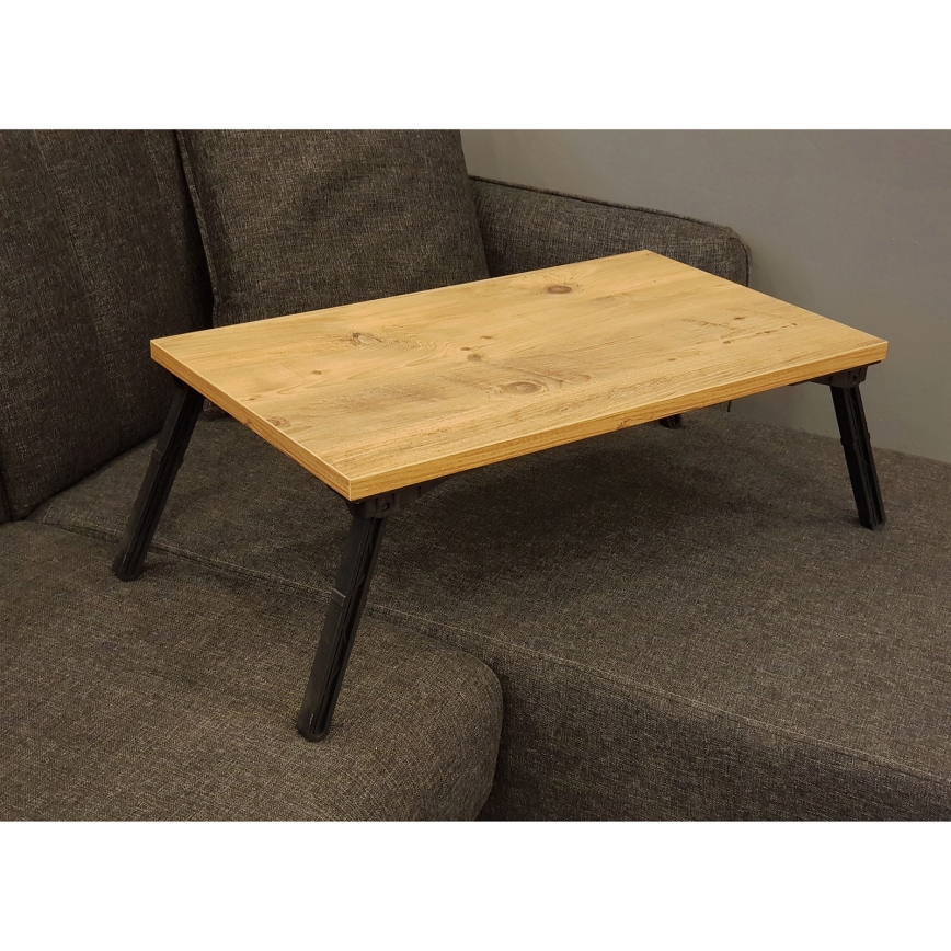 Sängbord GUSTO 24,5x60 cm beige/svart
