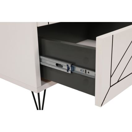 Sängbord LUNA 50x55 cm vit