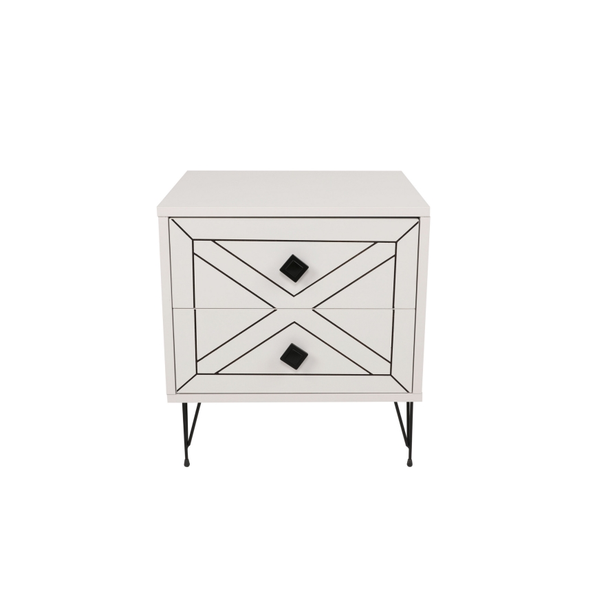 Sängbord LUNA 50x55 cm vit